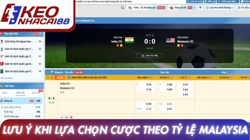 Tỷ Lệ Cược Malaysia: Cách Hiểu Và Phân Tích Chuẩn Xác Nhất 4 Lưu ý khi lựa chọn cược theo tỷ lệ Malaysia